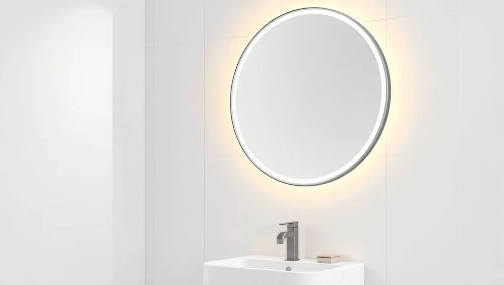 Rund spegel med belysning för ditt badrum
