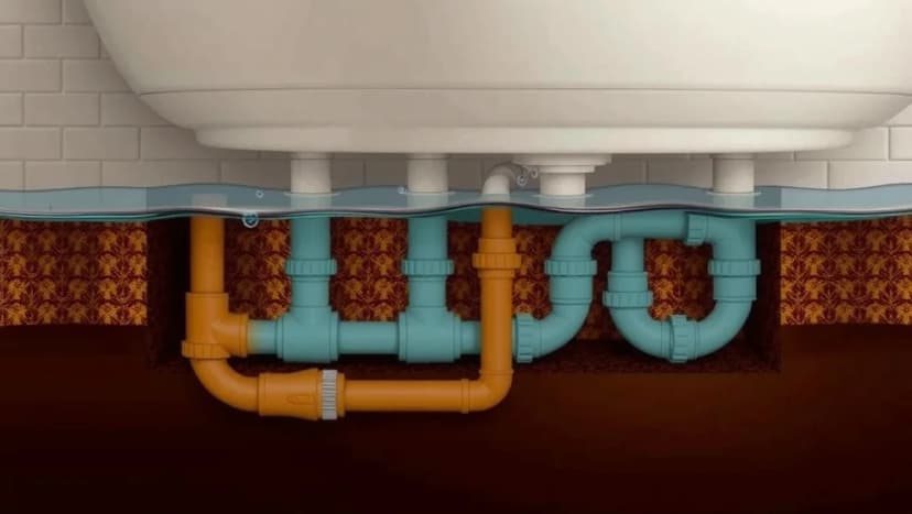 Stopp i avloppet längre ner